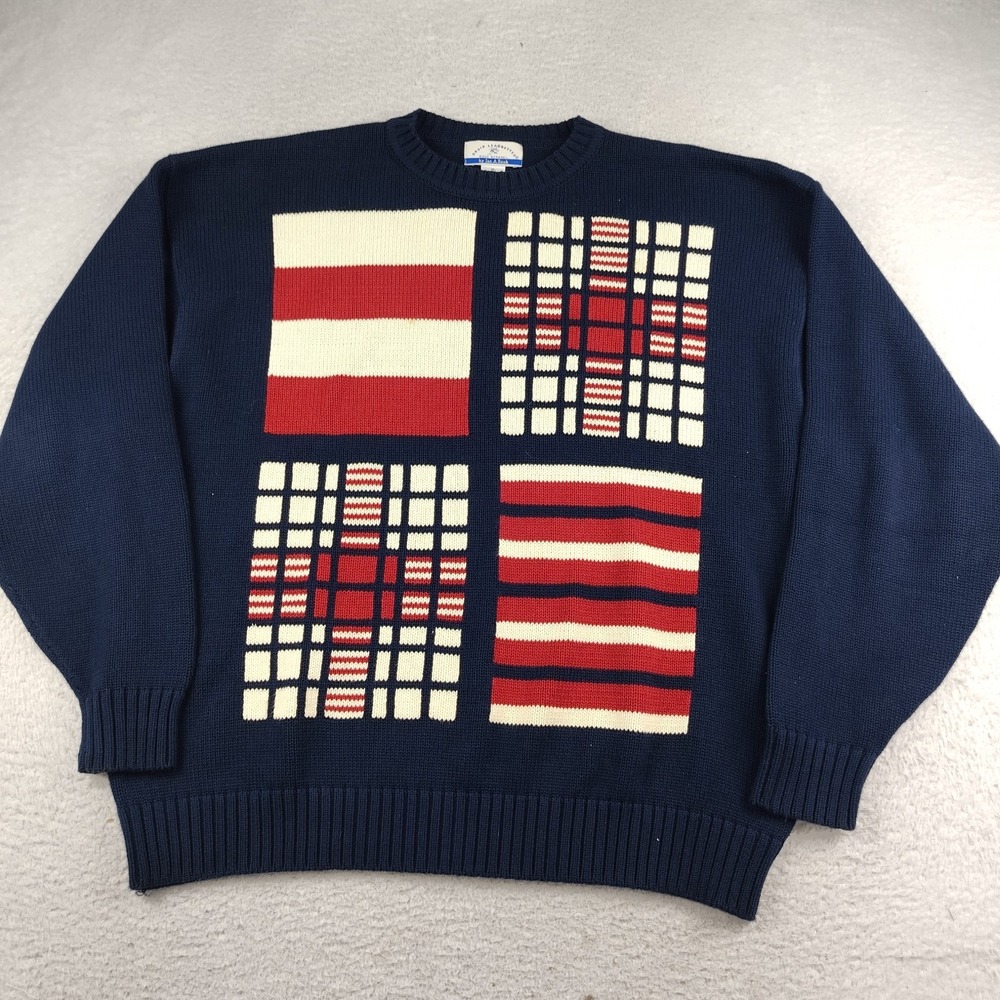 Vintage Jos A Bank David Leadbetter Golf Sweater Crew Neck Blue Mens XL